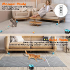 Interactive Cat Toy for Indoor - Automatic Cat Treadmill with Remote Control, 3 Speeds, Quiet Motor & Durable Design | Indoor Chase Hunting Feather Toys for Fitness, Playtime & Energy Release (Blue)