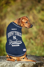 MLB New York Yankees Dog T-Shirt, X-Large. - Licensed Shirt for Pets Team Colored with Team Logos. - Premium Stretchable Materials for The Comfort of Your Dog & cat.