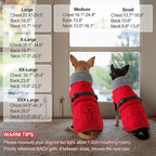 Dogcheer Dog Coat with Pocket, Waterproof Dog Jacket with Adjustable Buckle, Reflective Puppy Winter Coat Warm Turtleneck Fleece SnowJacket for Small Medium Large Dogs - Red L