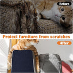 Cat Scratch Furniture Protector - 118" x 15.8" Trimmable Self-Adhesive Cats Claws Scratch Pads, DIY Cat Climbing Couch Protector for Scratch Post Cat Tree Replacement Indoor (Dark Blue)
