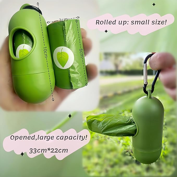 Biodegradable Lavender Scented Dog Poop Bags - 4 Rolls (60 Count) with Dispenser & Keychain, Leak-Proof Eco Friendly Waste Bags for Dogs