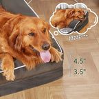 Orthopedic Dog Beds for Extra Large Dogs, Waterproof Egg Crate Foam XL Dog Bed with Sides 45 * 35Inch, Big Dogs Couch Beds with Removable Washable Cover and Nonskid Bottom, Dark Green