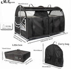 Mispace Portable 2 Pet Carriers for Cats Collapsible Cat Condo for Car Travel Pet Kennel Show Cages with Portable Carry Bag Hammocks Mats and Litter Box