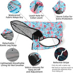 Mile High Life Dog Raincoat, Adjustable Waterproof Reflective Rain Jacket for Small Medium Large Dogs, Lightweight Breathable Pet Rain Coat with Leash Hole(Light Blue Watermelon,L Chest 32-40")