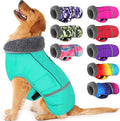 Dogcheer Warm Dog Coat, Waterproof Dog Jacket Christmas Puppy Winter Coat with Buckle, Reflective Adjustable Pet Snow Jacket Turtleneck Fleece Sweater for Small Medium Large Dogs - Pine Green, L