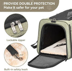 Petsfit Expandable Cat Carrier Dog Carrier, Soft-Sided Collapsible Portable Pet Carrier, 19x12x12, Green