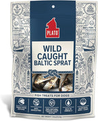 PLATO Pet Treats Fish Dog Treats - Air-Dried, Single Ingredient Dog Treat - with Omega 3 & 6 Fatty Acids to Support Skin and Coat - 100% Whole Fish - Wild Caught Baltic Sprat Dog Treats - 7.5 oz