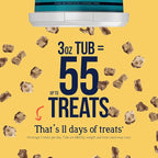 Stewart Chicken Liver Dog Treats, 3 oz, ~55 Pieces, Freeze Dried Raw, Single Ingredient, 60% Protein Training Treats or Meal Topper in a Resealable Tub, Grain Free, Gluten Free