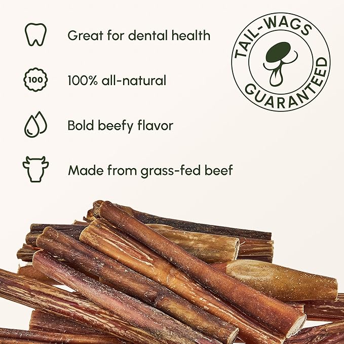 Downtown Pet Supply Bully Sticks for Dogs - Natural 6 Inch Beef Chews, Odor-Free & Rawhide-Free, Long Lasting Dog Treats for Aggressive Chewers - Healthy, Safe & Delicious Chews Dogs Love (48 Pack)