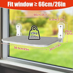 Sunhoo Cat Window Hammock Perch Cordless Perches Window Sill Seat Bed Foldable Stable Lounger Upgraded Suction Cup Easy Assembly Indoor Cats Kitty Shelf Hold Up to 55lbs (Light Gray, L)