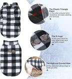 BEAUTYZOO Small Dog Sweater Fleece Vest Winter Jacket, D-Ring Leash Attachment for XS S Puppy Medium Sized Breeds Dogs, Cold Weather Dog Clothes Windproof Keep Warm, Classic White Plaid L