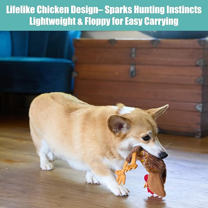 SPOT Skinneeez Chicken 13 Inch Stuffing-Free Plush Squeaky Dog Toy – Soft Interactive Chew Toy for Small and Medium Dogs – Mess-Free Play for Light & Moderate Chewers