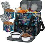 BAGLHER Dog Travel Bag, Pet Travel Bag (All Pet Travel Supplies), with 2 Pet Food Containers and 2 Collapsible Silicone Bowls; Essential Kits for Travel Hawaii