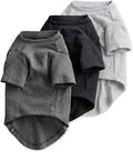 Toby II - The Perfect Tee, 3 Pack Short Sleeve Pet T-Shirt 100% Organic Cotton Tees Clothes for Small, Medium, Large Dogs, Gray Ombre, X-Small