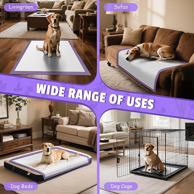 Lavender Scented Super Absorbent & Leak-Proof Puppy Pads, 30"x36" Odor Control Pet Training Dog Pee Pads, Thicken Quick Dry Pee Pads, Potty Training Pads for Dogs Cats 150Counts