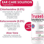 All Natural Ear Flush for Dogs & Cats, Ketoconazole & Chlorhexidine Ear and Vet-Strength Ear wash with a Light Scent (USA) (Ketoconazole & Chlorhexidine Ear Flush, 12 oz)