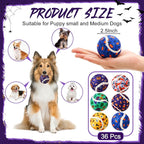 Civaner 36 Pcs Halloween Dog Toys Bulk, 2.5 Inch Squeaky Tennis Balls for Small Medium Large Dogs Pets Puppy Chew Teething Toy Interactive Training Gifts Xmas Stocking Stuffers