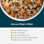 JustFoodForDogs JustFresh Wet Dog Food, Fresh Pet Meals and Toppers with No Preservatives, Resealable Package, Human Grade, Home-Cooked Beef and Chicken Variety, 12 oz - 8 Pack