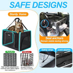 Petskd Extra Large Cat Carrier with Wheels and Litter Box 24"x17"x17" for Large Cat or 2 Small Cats, Collapsible Soft Sided Pet Carrier for Car Travel with Lockable Safety Zippers(Black)