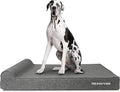 The Dog’s Bed Orthopedic Headrest Dog Bed XXL Grey Linen, Memory Foam, Pain Relief for Arthritis, Hip & Elbow Dysplasia, Post Surgery, Lameness, Waterproof Washable Cover