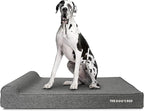 The Dog’s Bed Orthopedic Headrest Dog Bed XXL Grey Linen, Memory Foam, Pain Relief for Arthritis, Hip & Elbow Dysplasia, Post Surgery, Lameness, Waterproof Washable Cover