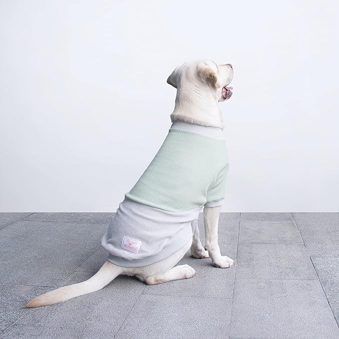 Extra Large Dog Sweaters Warm Clothes Pullover Sweatshirts for Labrador Rottweiler Great Dane, Green Grey, 3X-Large