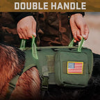 Forestpaw Dog Harness Medium Sized,Tactical Dog Harness with Handle,No Pull Military Style Service Dog Vest with Pockets Adjustable for Medium Large Dogs,Green,Chest 19.5-41.5"