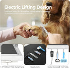 Heavy Duty Electric Lifting Pet Dog Grooming Table for Large Dogs with Overhead Arm, Anti-Skid Rubber Desktop and Powerful Motor, 50'' / White