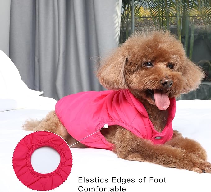 2 Layers Fleece Lined Warm Dog Jacket for Winter Cold Weather,Soft Windproof Medium Dog Coat,Pink L