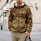 Men's Camouflage Hunting Fleece Lined Hoodie Camo Jackets Zip Up Long Sleeve Casual Winter Coats Hood Outerwear