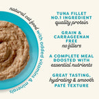 Applaws Vitality Wet Cat Food Paté, Natural Cat Food with Added Vitamins & Minerals, Grain-Free, Carrageenan Free, Tuna Fillet Recipe (24 Count, 5.5oz Cans)