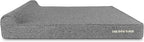 The Dog’s Bed Orthopedic Headrest Dog Bed XXL Grey Linen, Memory Foam, Pain Relief for Arthritis, Hip & Elbow Dysplasia, Post Surgery, Lameness, Waterproof Washable Cover