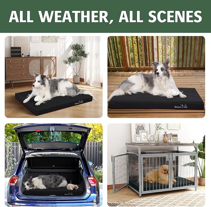 KHONSU PET Outdoor Waterproof Dog Bed Durable Tough Bed - Not Chew Proof (100lb Size XXL)