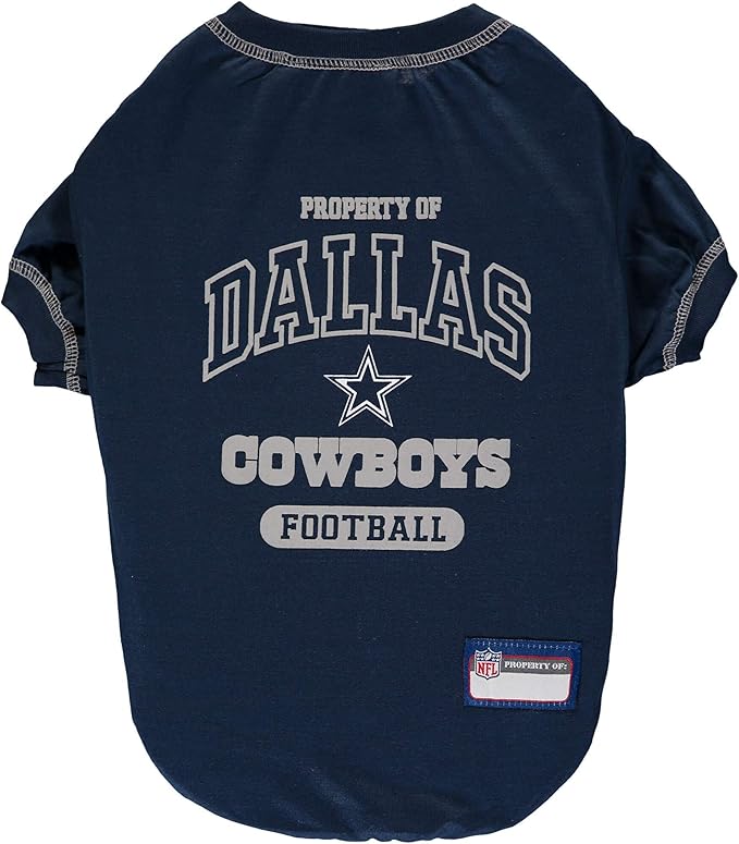NFL Dallas Cowboys Dog T-shirt Medium. - Licensed Shirt for Pets Team Colored with Team Logos- Premium Stretchable Materials for the comfort of your Dog & Cat