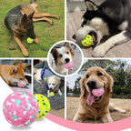 Petcare 2 Pack Dog Balls Toys for Aggressive Chewers Indestructible Tennis Balls for Medium Large Dogs Water Toy Chew Ball Tough Durable Big Dog Toys Bouncing Ball for Dogs to Fetch, Pink+Green