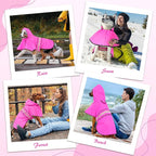 Weesiber Dog Raincoat, Waterproof Dog Rain Jacket Hooded Poncho Slicker, Lightweight Pet Rain Coat for Walking (M, Pink)