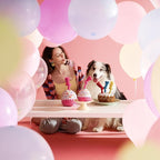 LE SURE Dog Birthday Cake Toy - Cute Dog Birthday Cake Squeaky Toy with Interactive Tug Rope, Interactive Chew Toy for Puppy Birthdays Party & Daily Play, XSmall, Pink