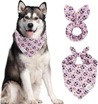 E-Clover Halloween Dog Bandanas & Matching Scrunchie Set Girl Cute Pink Pumpkin Dog Scarf Bibs Pet Bandana with Bow Tie for Medium Large Dogs Owner Mom