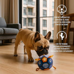 ProBall Pets Interactive Dog Soccer Ball with Grab Tabs - Floats on Water, Fetch & Training Toy for Small Medium Dogs, Herding Breeds - Waterproof Non-Toxic - 6" Blue Orange