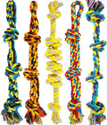All Large Dog Rope Toys for Aggressive Chewers, 5 Nearly Indestructible Various Tough Rope Toys for Large and Medium Breed, 100% Cotton for Teeth Cleaning, Tug of War, No Small Type