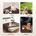 gogobunny 3X Stronger Waterproof Pet Blanket, Scratch Proof Furniture Protector for Dogs Cats, Reversible Cover 68x82 Inch, Dark Chocolate