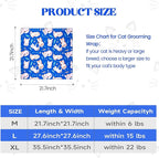 21.7“ Cat Wrap for Cutting Nails Self-Adherent Fabric Cat Wrap for Grooming Cat Restraint for Nail Clipping Anti-Escape Cat Calming Wrap Within 6lbs