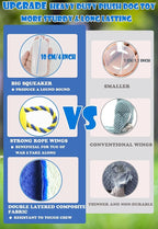 Upgraded Dog Squeak Toys Tug of War Squeaky Parrot Dog Toys with Strong Pull Rope, Superior Crinkle Paper and Big Squeaker Interactive Plush Bird Chew Toys for Small, Medium, and Large Dogs