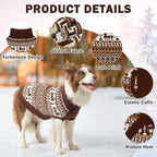 SCENEREAL Turtleneck Dog Sweater for Small Medium Large Dogs Girls Boys, Knit Pet Pullover Puppy Clothes Cold Weather Coats, Holiday Outfits Sweatshirt for Christmas, Khaki M