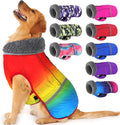 Dogcheer Warm Dog Coat, Waterproof Dog Winter Jacket Christmas Puppy Cold Weather Coats with Buckle, Reflective Adjustable Pet Snow Jacket for Small Medium Large Dogs - Gradient Red-Yellow, 3XL