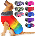 Dogcheer Warm Dog Coat, Waterproof Dog Winter Jacket Christmas Puppy Cold Weather Coats with Buckle, Reflective Adjustable Pet Snow Jacket for Small Medium Large Dogs - Gradient Red-Yellow, L