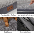 Orthopedic Dog Beds for Extra Large Dogs, Waterproof Egg Crate Foam XL Dog Bed with Sides 45 * 35Inch, Big Dogs Couch Beds with Removable Washable Cover and Nonskid Bottom, Dark Grey