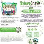 Nature Gnaws USA Steer Sticks for Dogs 5-7" (8oz) - Mixed Thickness - Long Lasting for Aggressive Chewers and Large Dogs - Natural Beef Bully Dog Chew Bones