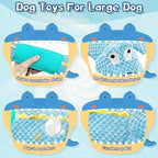 Interactive Tug of War Dog Toys for Small to Large Breeds-Squeaky Plush Puppy Toys with Crinkle Paper, Stuffed Chew Dog Toys to Keep Them Busy, Training Reward Gift (Blue)