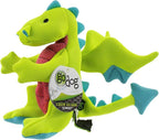 goDog Mesh Dragons Squeaky Plush Dog Toy, Double Chew Guard Technology - Green, Large